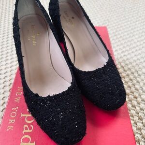 Kate Spade Black Sparkly Heels
